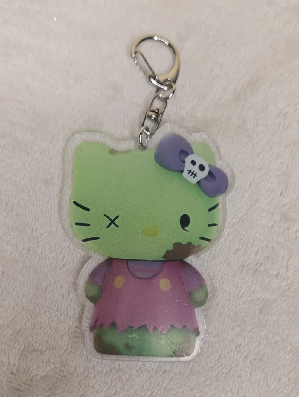 Hello Kitty Plastic Halloween Zombie Keychain